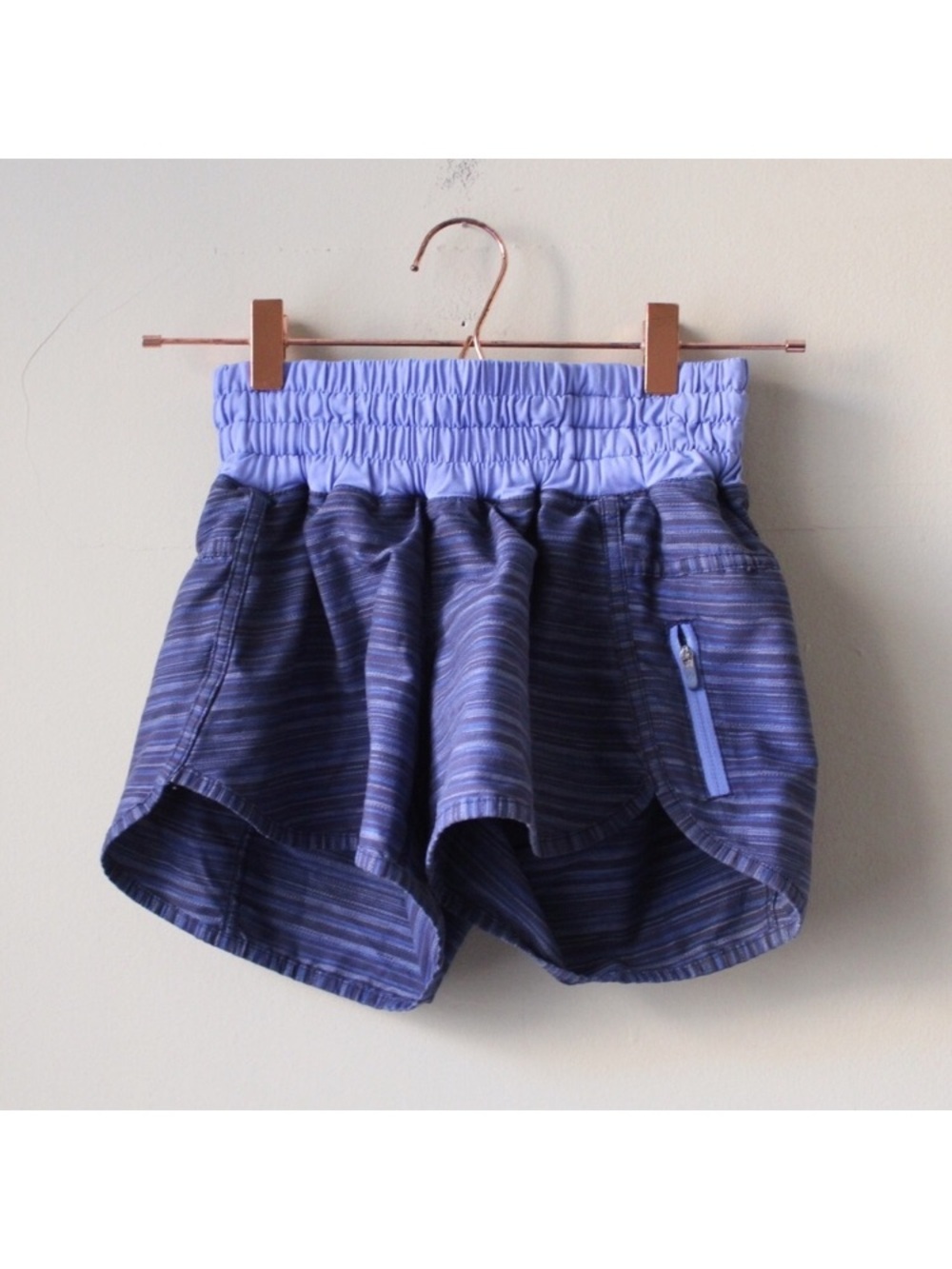 lululemon athletica Lavender and Navy Striped Athletic Shorts
